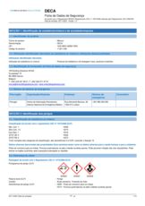 Ficha de Dados de Segurança - DECA